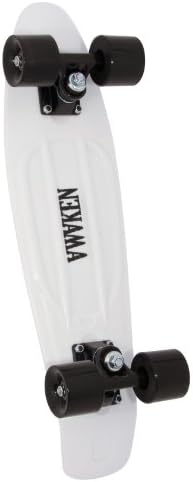 Awaken Plastic Single Kick Banana White Deck/Black Wheels Skateboard, 6-Inch