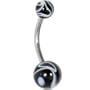 Black Marble Belly Button Ring