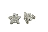Image of Silver Diamond Star Earrings