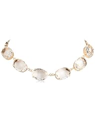 Crystal 6 Station Statement Necklace, 15"