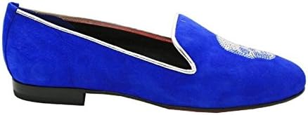 Kardinale Blue Suede Slip On W/ Crystal Skull