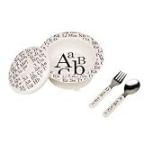 Sugarbooger Covered Suction Bowl Gift Set, Vintage Alphabet