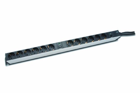 DIGITUS 19Zoll Steckdosenleiste Aluminium 12fach 2Kreislaeufe schwarz 2x16A mit 2xUeberlas Preisvergleich