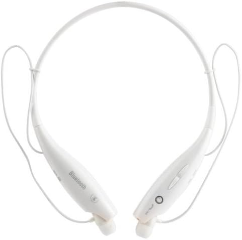 HV-800 Universal Wireless Bluetooth Music Headset A2DP Stereo Vibration Neckband Style Earphone Headphone For cellphones such as iPhone, Nokia, HTC, Samsung, LG, Moto, PC, iPad, PSP and so on & enabled Bluetooth Devices(White)