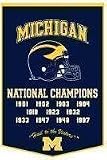 Michigan Wolverines 24 x 36 NCAA Football Dynasty Banner from Winning Streak Sports