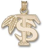 Florida State Seminoles FS with Feather 5/8 Pendant - 14KT Gold Jewelry