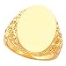 14K Yellow Gold Men's Signet Ring With Brush Finished Top