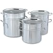 Aluminum Double Boiler 3-Piece Set Includes 10 Quart Water Pot, 8-1/2 Quart Inset and Cover