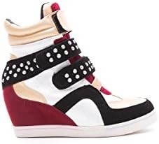 New Women's Studded Metallic Glitter Sneaker Wedge