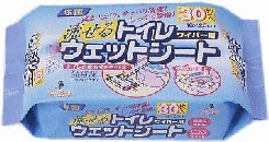 立ったまま狭いトイレの床を効率よくお掃除できるニュートイレフロアワイパー用【トイレウェットシート】30枚入