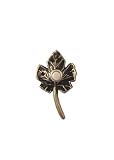 Brass Small Leaf Doorbell in Pewter Finish