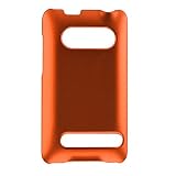 HTC EVO 4G Rubberized Orange Premium Snap-On Phone Protector Back Cover Case with Screen Protector + Small Microfiber Cleaning Cloth