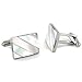 West Coast Jewelry | Crucible Mother of Pearl Diagonal Inlay on Stainless Steel Cuff Links