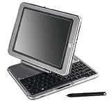 HP COMPAQ TABLET PC TC1100, INTEL PENTIUM M CENTRINO 1.1 MHZ, 512 MB RAM, 40 GB HD, DVD-ROM, NVIDIA GeForce4 420 Go, Integrated mini PCI 56K modem plus 10/100 NIC, Type III Mini PCI integrated WLAN - 802.11b WLAN, 802.11b/g WLAN, and 802.11a/b/g WLAN options, Integrated Bluetooth, Dedicated Secure Digital (SD) slot for removable media , 10.4 in TFT active matrix, Stylus digital pen, and case with lockbar, Microsoft Windows XP Tablet PC Edition