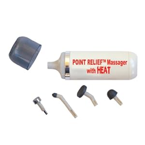 Point Relief Mini-Massager with HEAT and 4 Interchangeable Massage Heads