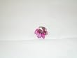 Ring Adjustable with Moveable Multi Crystals and Enamel PINK