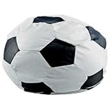 Faux Leather Black & White Football Bean Bag Chair