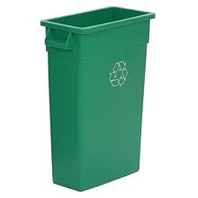 Continental Wall Hugger LLDPE Recycling Receptacle with Handles, Rectangular