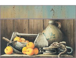 Crock and Peaches Hinged Recipe Box With Matching Recipe Cards