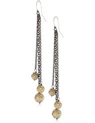 Deanna Hamro Atelier Crystal Golden Shadow Triple Ball Chain Earrings