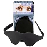 Leather Fur Lined Blindfold - Black
