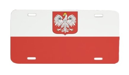 Poland Polish Polska Flag License Plate