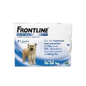 Frontline Spot On Dog 10% w/v Spot On Solution (Medium Dog 10-20kg, 3 Pack)