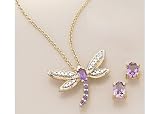 Signature Amethyst Dragonfly Pendant Set
