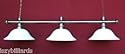 59" Steel Finish Pool Table Light lamp White Shades
