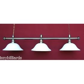 59 Steel Finish Pool Table Light lamp White Shades by 