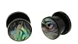 Acrylic Plug with Abalone Shell - Screw On - 6G - Sold as a Pair