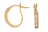 10K Yellow Gold Diamond Hoop Earrings
