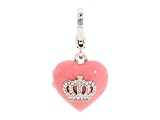 Juicy Couture Pink Heart and Crown Silver Charm