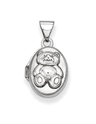 Genuine IceCarats Designer Jewelry Gift Sterling Silver Teddy Bear Locket