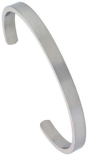 6 Plain Surgical Steel Cuff Bangle 1/4 (6 mm) wide
