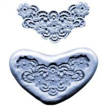 Lace Flowers in Heart Mold by CK