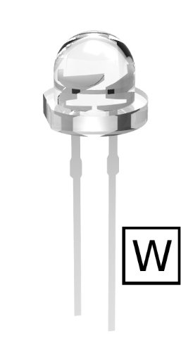 Joe Knows Electronics 5mm Clear White Straw Hat LED (25 Pack) HQ Series