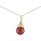 14K Gold on Silver Carnelian Bead Necklace - 18"