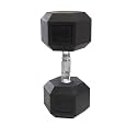 Cap Barbell Rubber Coated Hex Dumbbell with Contoured Chrome Handle