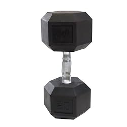 Cap Barbell Rubber Coated Hex Dumbbell with Contoured Chrome Handle