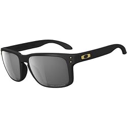 Oakley Shaun White Holbrook Men's Polarized Special Editions Signature Series Lifestyle Sunglasses w/ Free B&F Heart Sticker Bundle - Matte Black/Grey