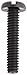 Nylon 6/6 Pan Head Machine Screw, Black, Slotted Drive, #4-40 Thread Size, 1