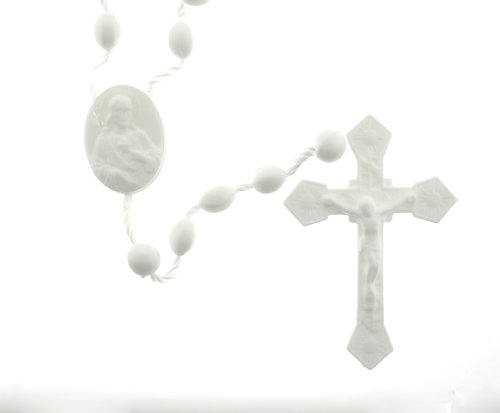 White Rosary - 17'' in Length - IMPORTED FROM ITALY