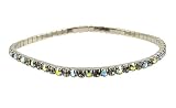 Anklet - A4 - Swarovski (tm) Crystal - Stretch ~ Black Diamond AB