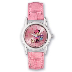 Disney Minnie Mouse Pink Leather Croco Strap, MU3014D