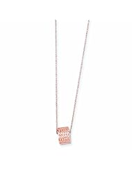 14K Gold Rose Gold 8.5mm Diamond Cut Bead W/ 2in Ext Necklace 16 Inches