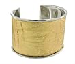 GOLD CUFF BRACELET WITH SILVER EDGES