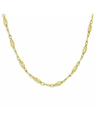 14K Gold Polished Fancy Link Bracelet 17 Inches