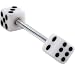 White Dice Barbell Tongue Ring