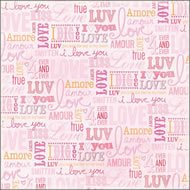 Valentine 12x12 Foil Paper 12-Pack: Love Words 
